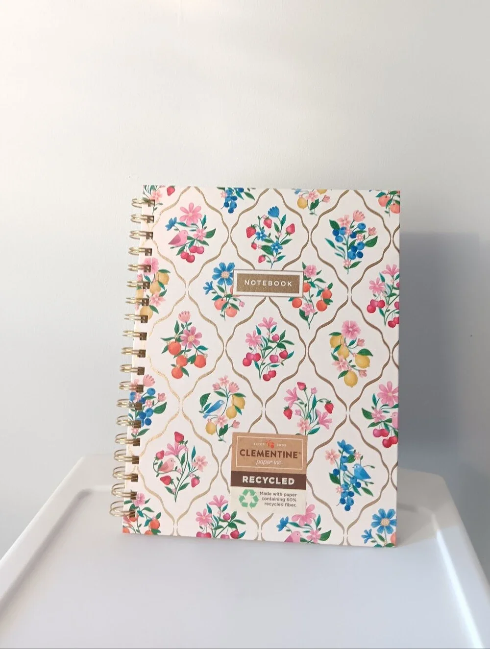 Clementine Paper Inc. Spiral Bound Hardcover Notebook Lined Pages Floral 10